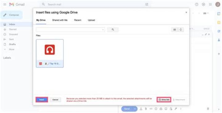How do I send a video over 25mb in Gmail?