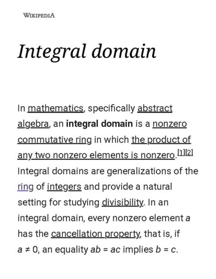 Is Zn an integral domain?