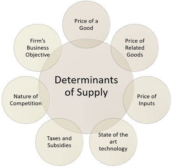 What are the 4 determinants of supply?