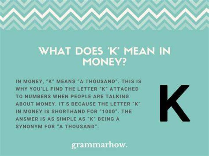 What does KK mean in money?