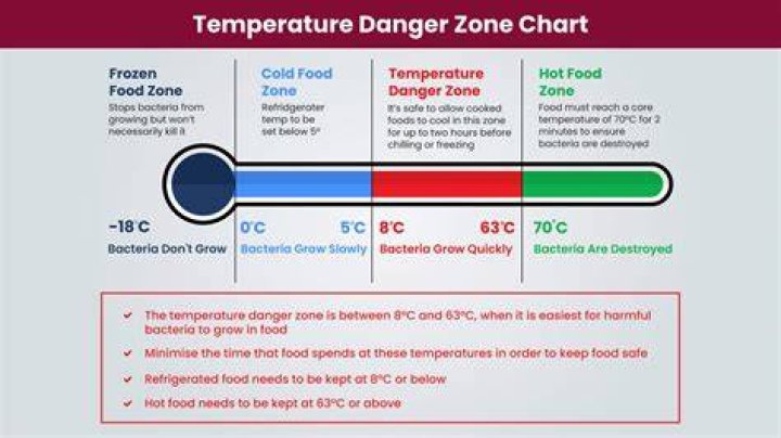What is the temperature Danger Zone for pork?