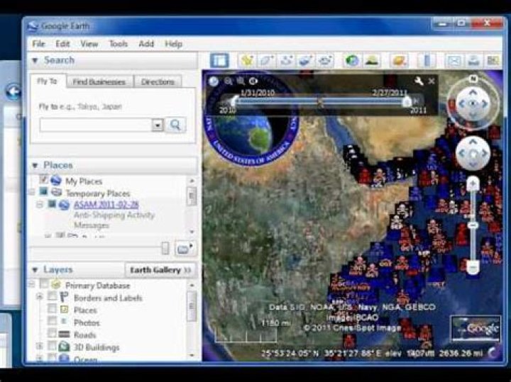 Where is the time slider on Google Earth?