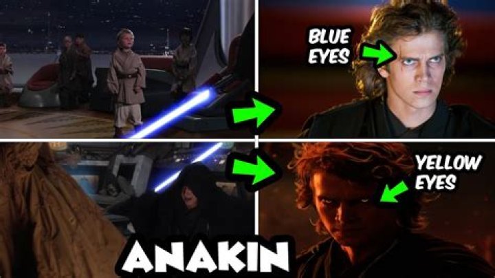 Why did Anakin eyes turn yellow?