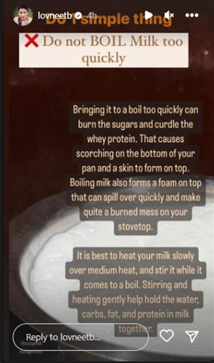 Why shouldnt you boil milk?