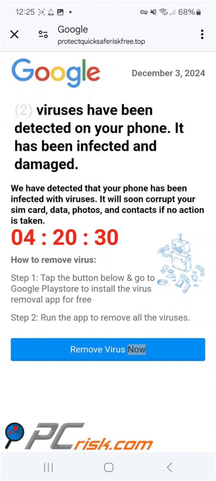 Will Google tell you if you have a virus?
